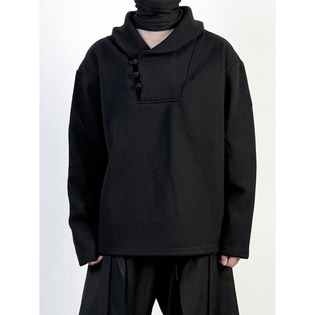 mivistyle-Frog Buttoned Plain Hoodie