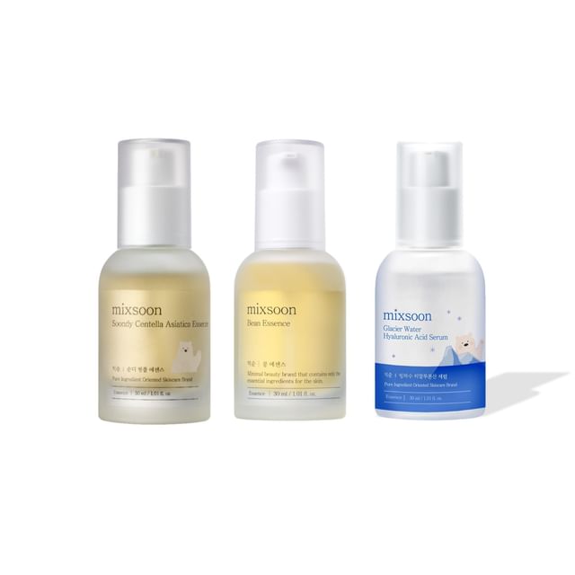 mixsoon-Combo Esencia Bean Mini Sérum Glacial Water Hyaluronic Acid Esencia Soondy Centella Asiatica