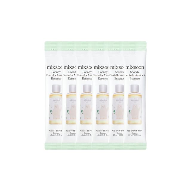 mixsoon-Soondy Centella Asiatica Essence Stick Pouch Set - Kit de Sachês de Essência de Centella Asiática - 6 Unid-15 Ml X 6 Unid