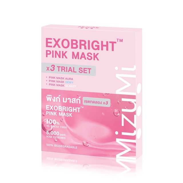 MizuMi-EXOBright Pink Mask Trial Set-3 Stuks