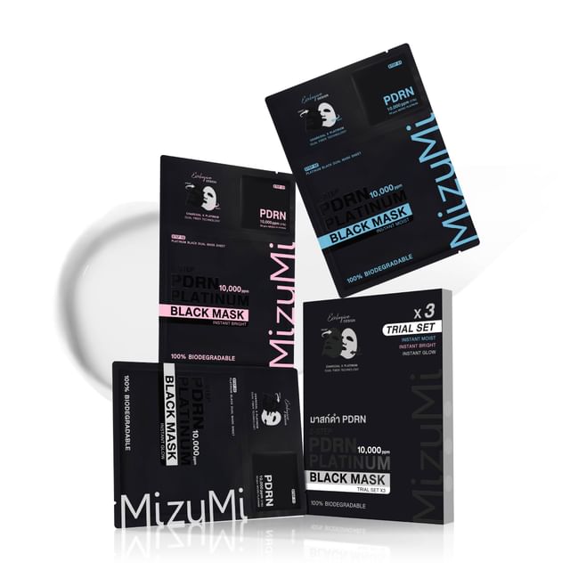 MizuMi-PDRN Platinum Black Mask Trial Set-3 Pcs