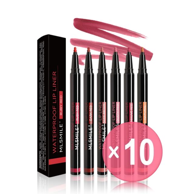 MLSMILE-Waterproof Lip Liner - 6 Colors 10pcs Bundle Set