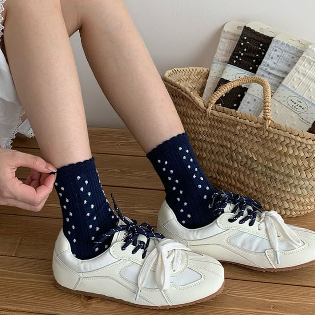 MOGLA-Dotted Ribbed Socks