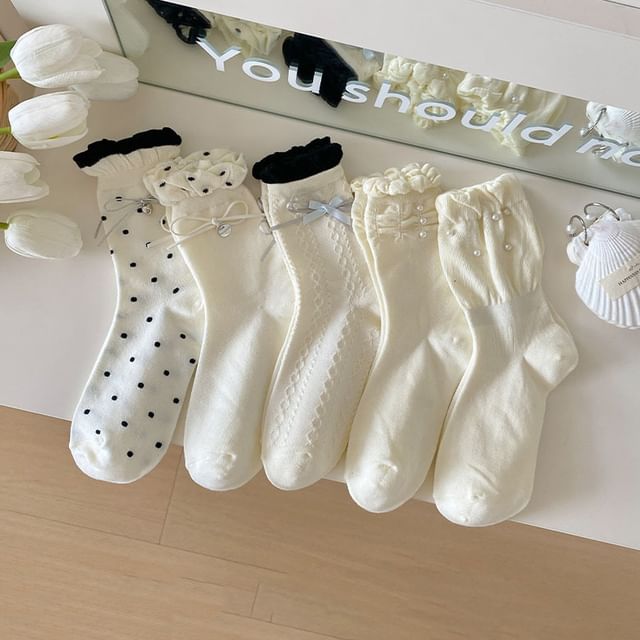 MOGLA-Frill Trim Crew Socks