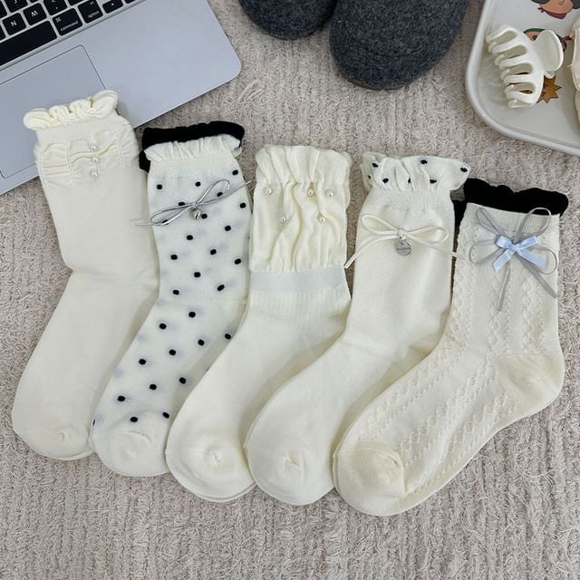 MOGLA-Frill Trim Crew Socks