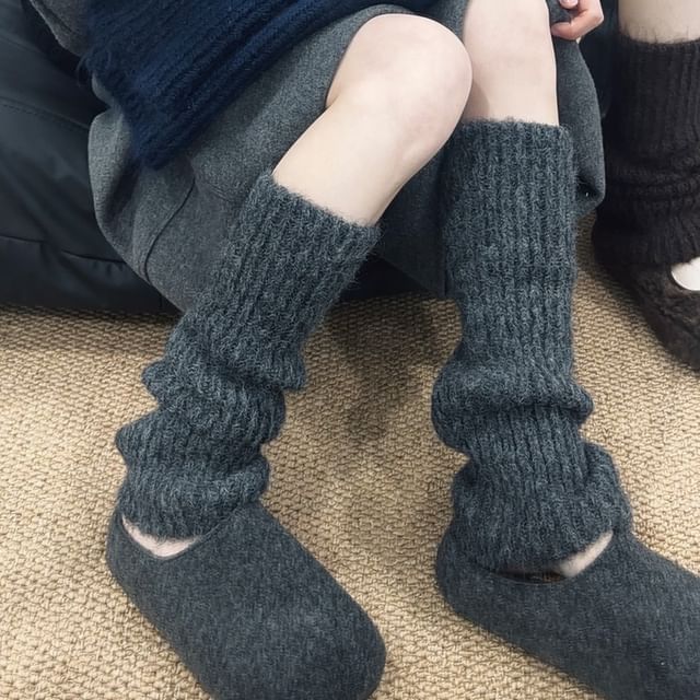 MOGLA-Plain Knit Leg Warmers