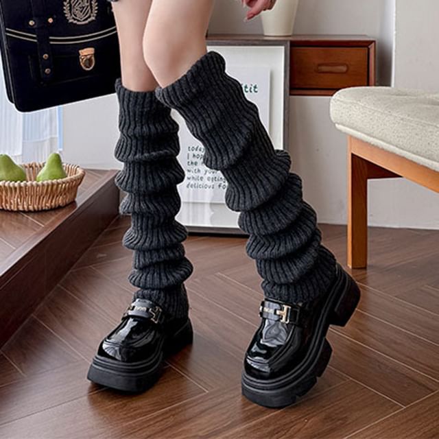 MOGLA-Plain Over-the-Knee Knit Leg Warmers