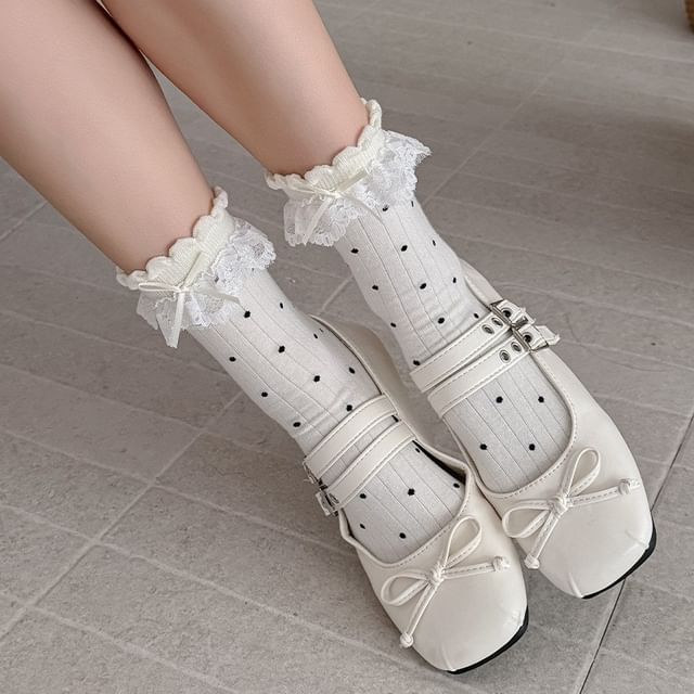 MOGLA-Ruffle Trim Lace Trim Socks