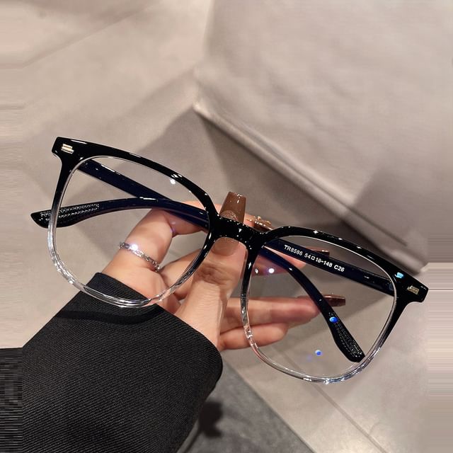 MOL Girl-Plain Clear Gradient Square Blue Light Blocking Eyeglasses
