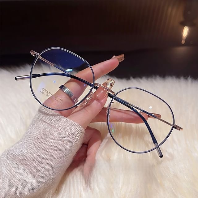 MOL Girl-Round Metal Frame Blue Light Blocking Eyeglasses