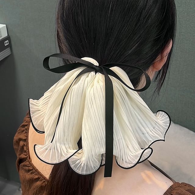 moliveny-Bow Ruffle Ponytail Hair Claw