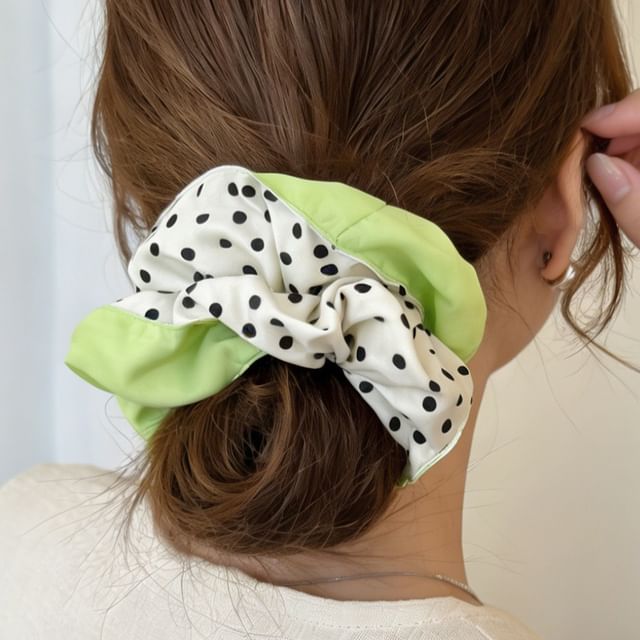 moliveny-Dotted Panel Scrunchie