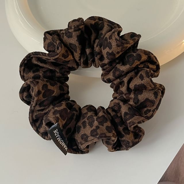 moliveny-Leopard Print Fabric Scrunchie