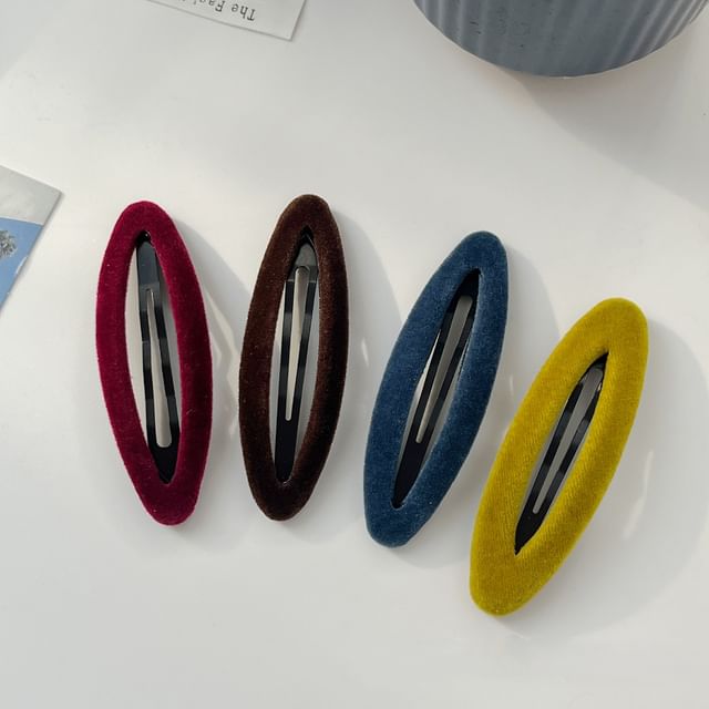 moliveny-Oval Flocking Hair Clip Set