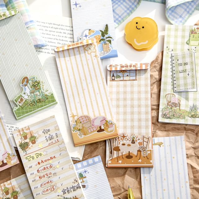 Monez-Print Elongated Memo Pad Various Designs