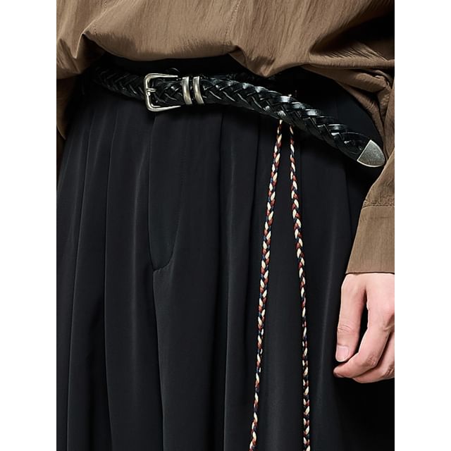 monochros-Genuine Leather Braided Belt
