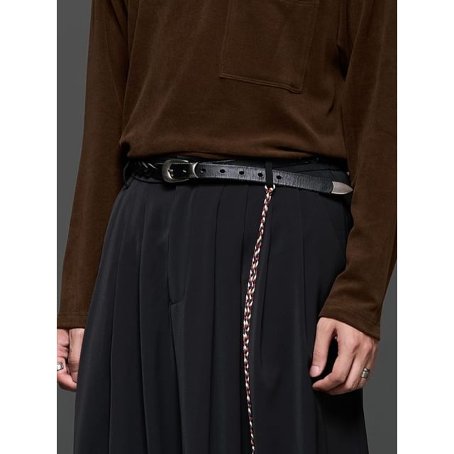 monochros-Leather Thin Belt