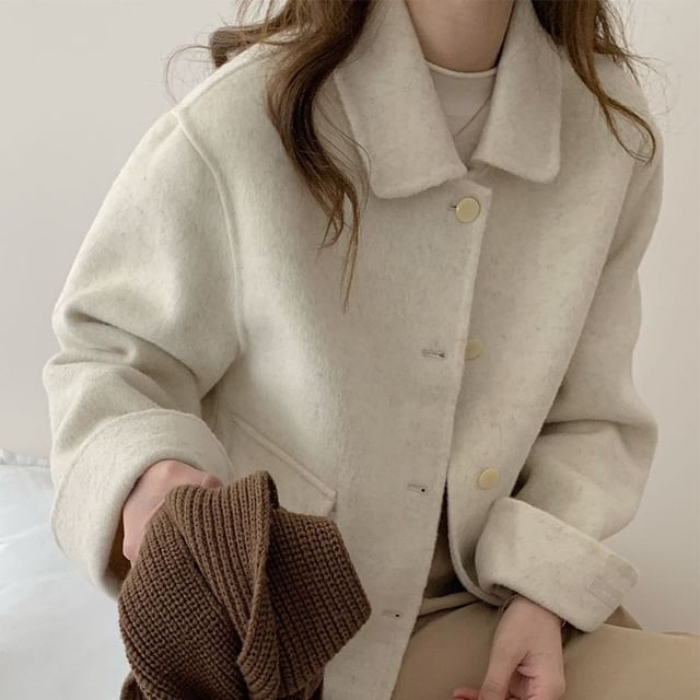 Moon City-Collared Button-Up Jacket