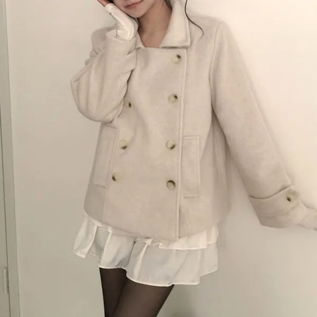 Moon City-Collared Double Breasted Coat