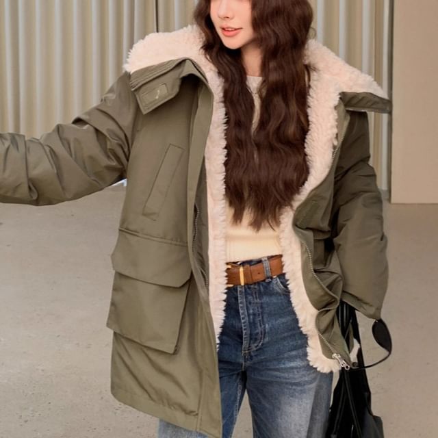 Moon City-Fleece Lined Zip-Up Parka