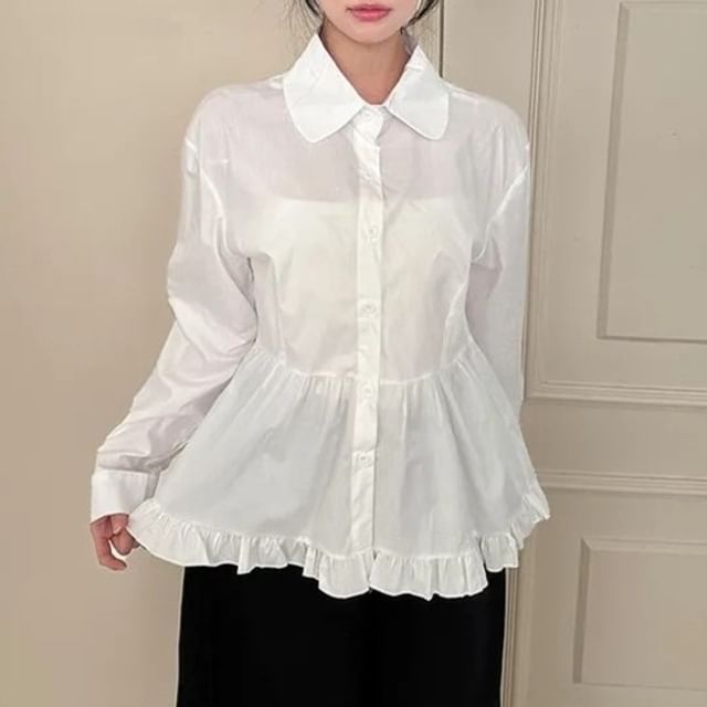 Moon City-Long-Sleeve Plain Tunic Shirt