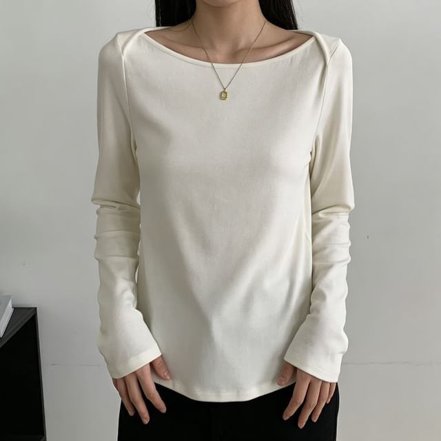 Moon City-Long-sleeve solid color T-Shirt