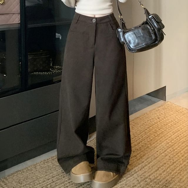 Moon City-Mid Rise Plain Baggy Cargo Pants