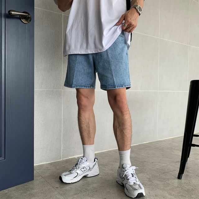mopagrati-Mid Rise Denim Shorts