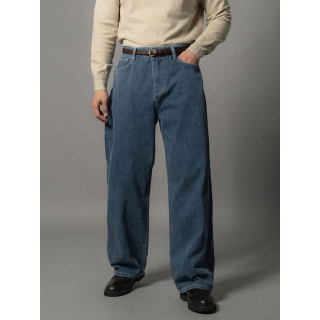 mopagrati-Mid Rise Washed Baggy Jeans