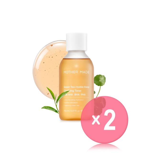 MOTHER MADE-Green Tea-rouble Away Clarifying Toner 2pcs Bundle Set