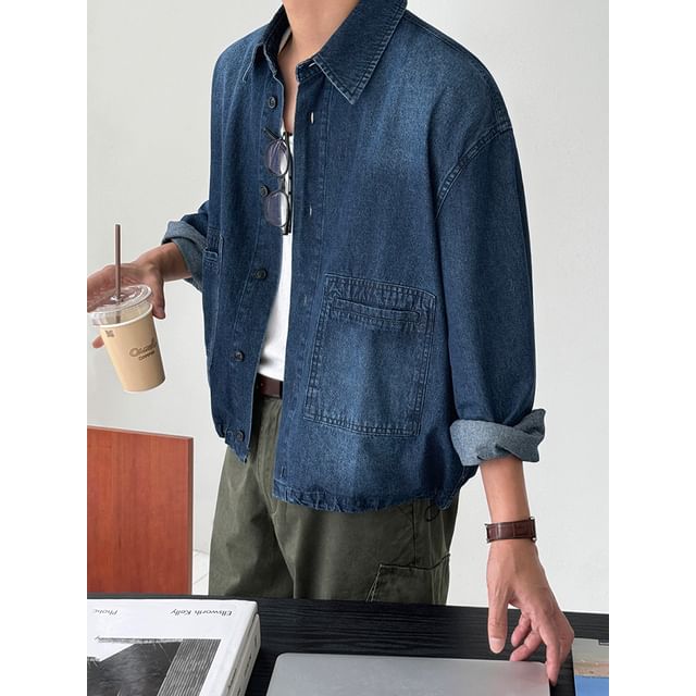 MRCYC-Collar Denim Button Jacket
