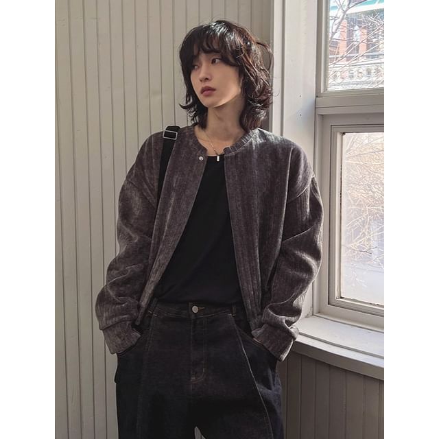 MRCYC-Details Crew-Neck Velvet Jacket