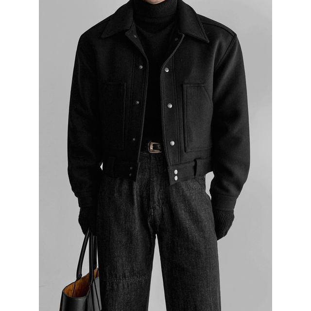 MRCYC-Details Plain Woolen Jacket