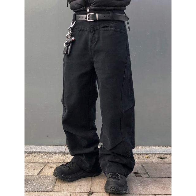 MRCYC-Details Straight-Cut Loose Pants