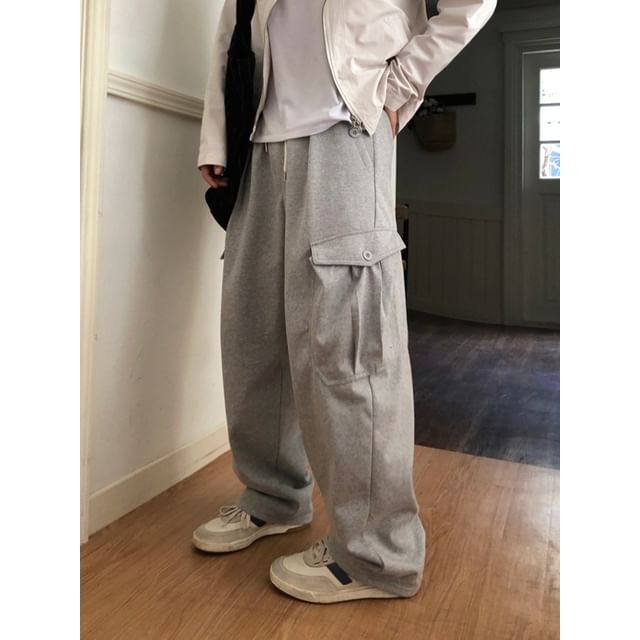 MRCYC-Drawstring-Waist Wide-Leg Cargo Sweatpants