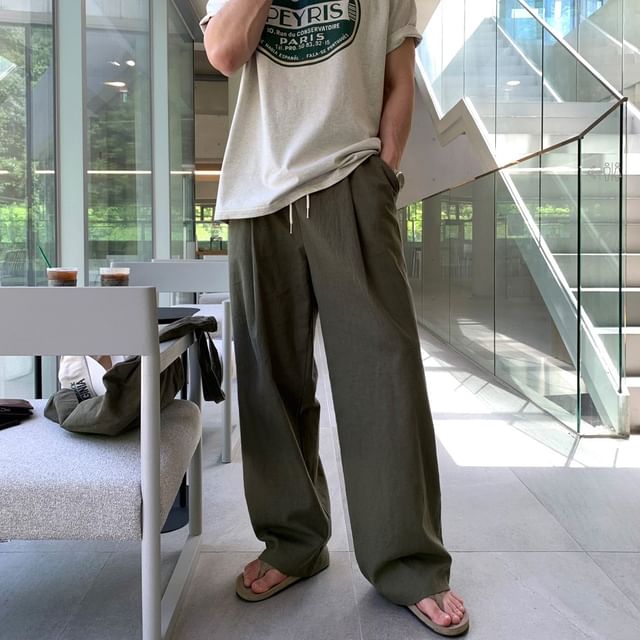 MRCYC-Drawstring-Waist Wide-Leg Pants