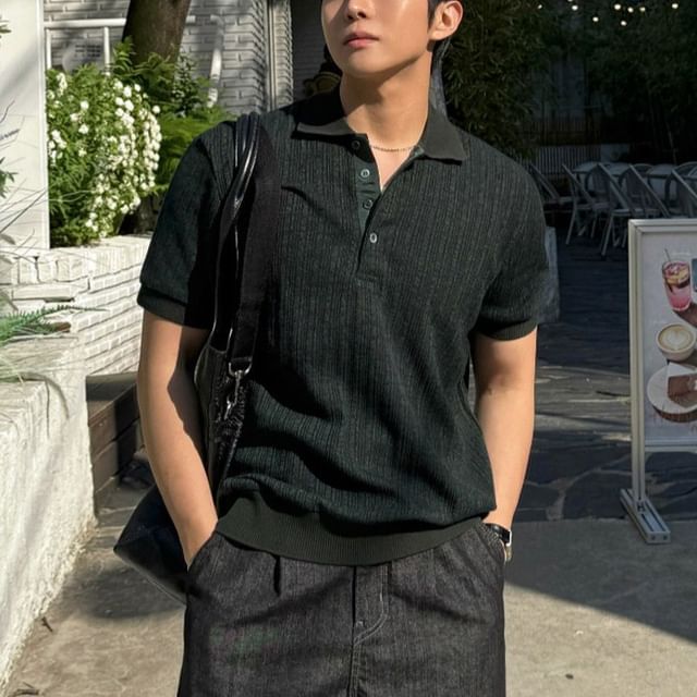 MRCYC-Embossed Plain Polo Shirt