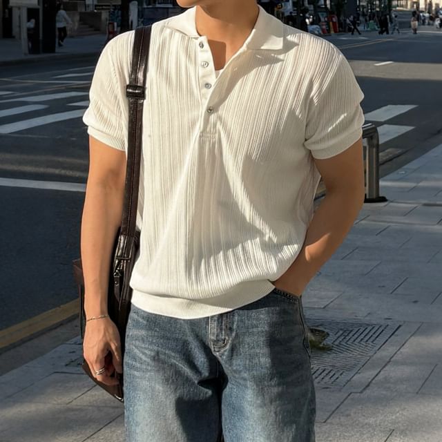 MRCYC-Embossed Plain Polo Shirt