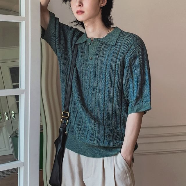 MRCYC-Eyelet Knit Polo Shirt
