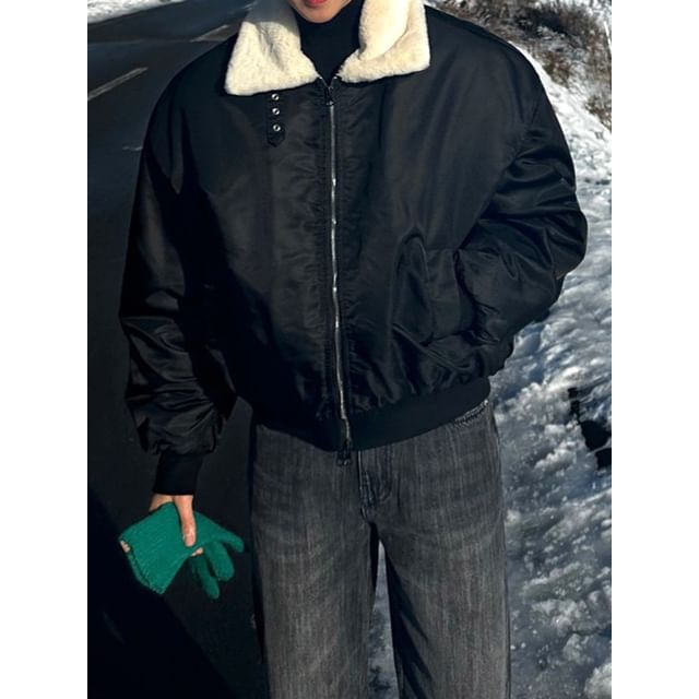 MRCYC-Fleece-Collar Plain Coat