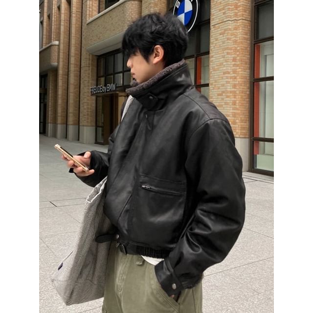 MRCYC-Fleece-Lined Pleather Coat