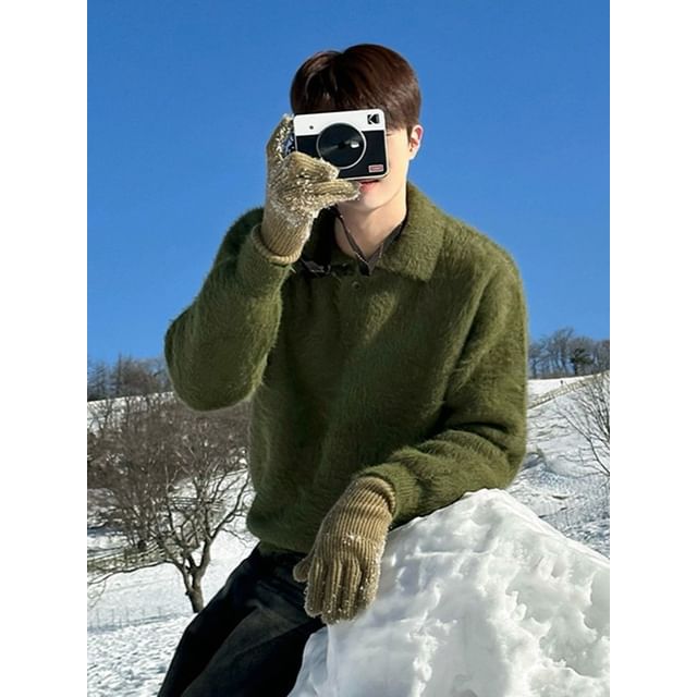 MRCYC-Fluffy-Knit Polo Sweater