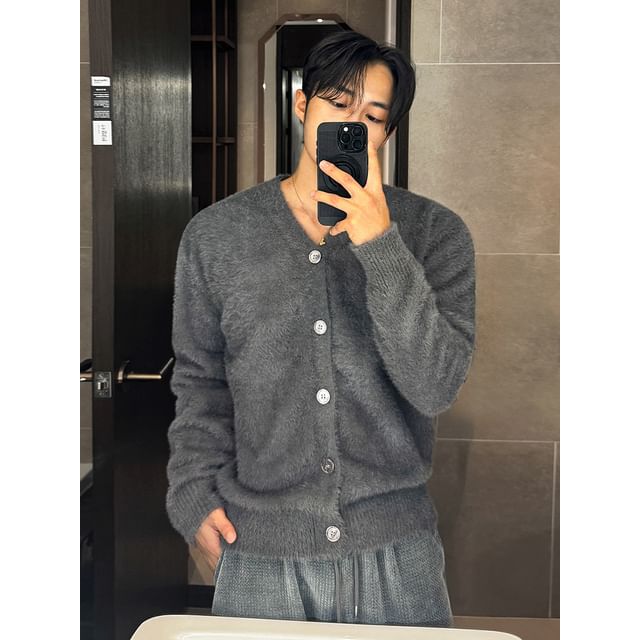 MRCYC-Furry-Knit V-Neck Cardigan