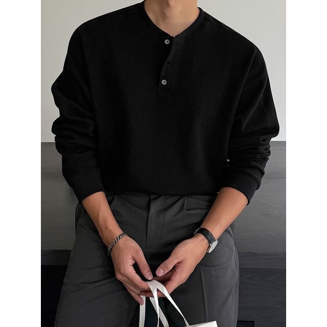 MRCYC-Henley-Neck Ribbed T-Shirt