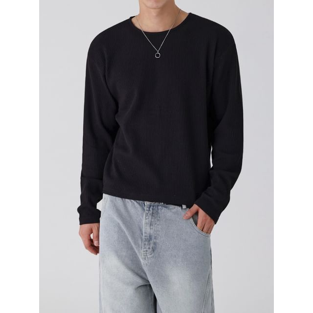 MRCYC-Long-Sleeve Crew Neck Plain T-Shirt