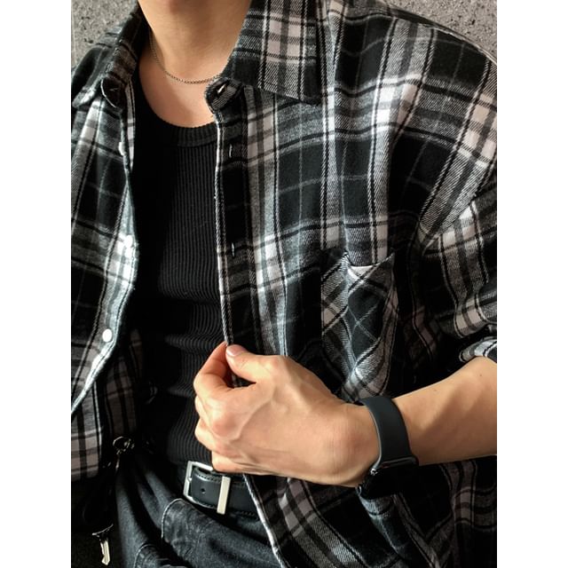 MRCYC-Long-Sleeve Plaid Shirt
