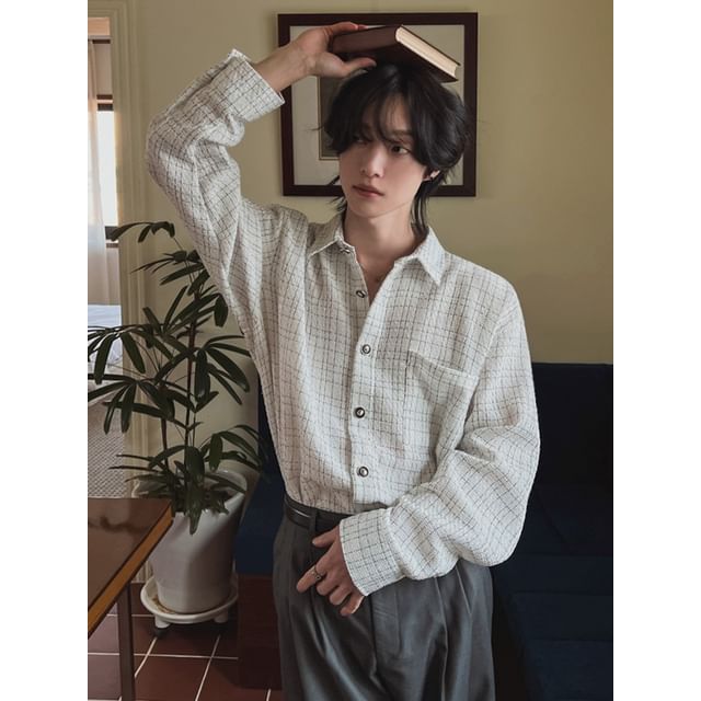 MRCYC-Long-Sleeve Tweed Shacket