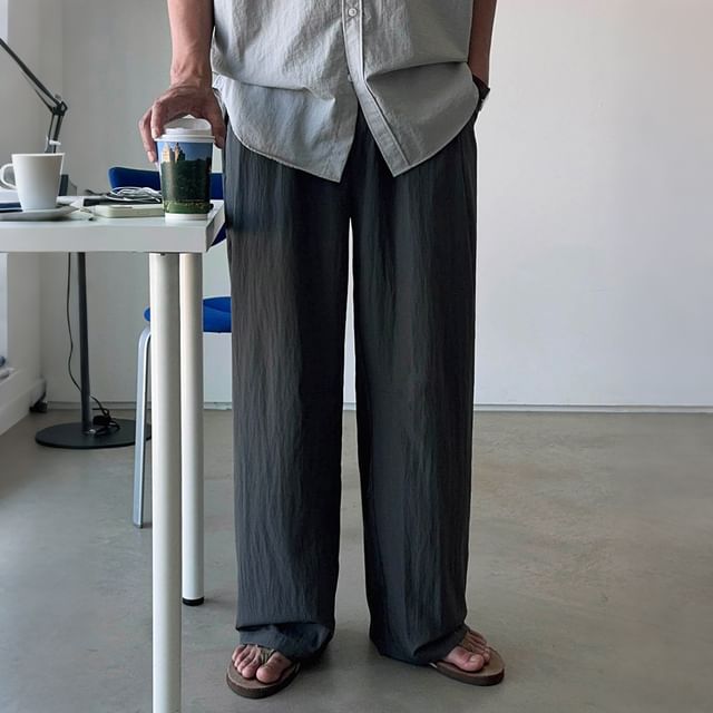 MRCYC-Mid Rise Plain Wide Leg Pants
