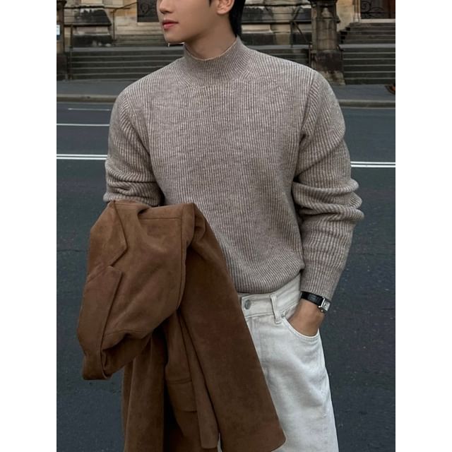 MRCYC-Mock-Neck Ribbed-Knit Top