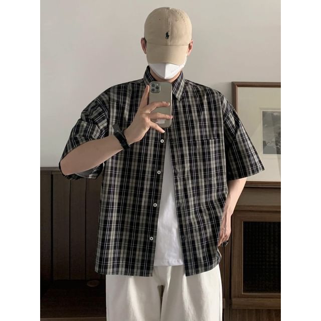 MRCYC-Plaid Short-Sleeve Shirt